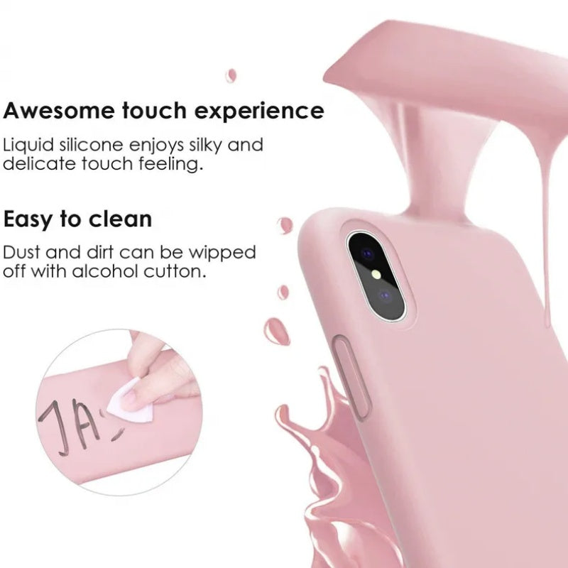 Simple Liquid Silicone Case For iPhone15 16 14 13 12 11 17 Pro Max 17 Air 16 Plus Phone Original Official Style Protective Cover