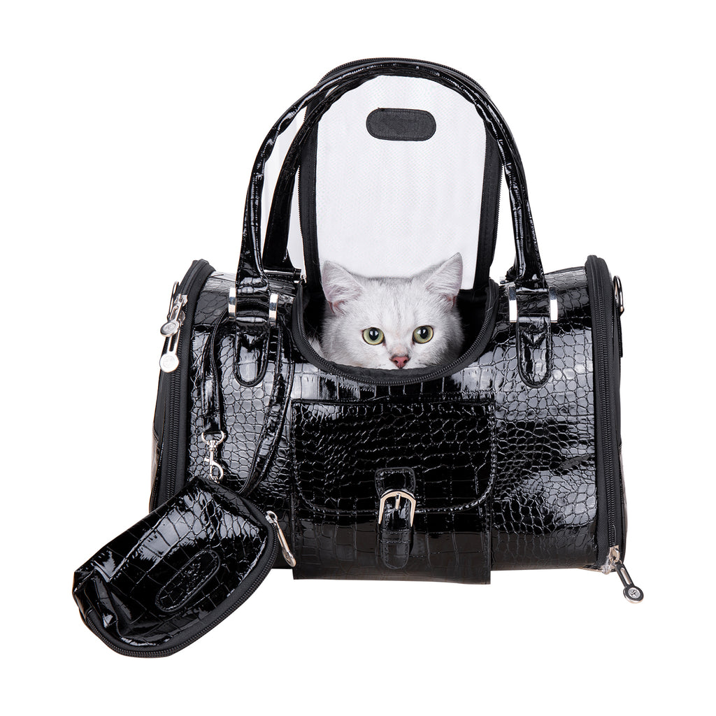 Fastingdog Pet Bag Travel Portable Cat Bag PU Leather Dog Handbag Fashionable Breathable cat handbag
