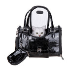 Fastingdog Pet Bag Travel Portable Cat Bag PU Leather Dog Handbag Fashionable Breathable cat handbag