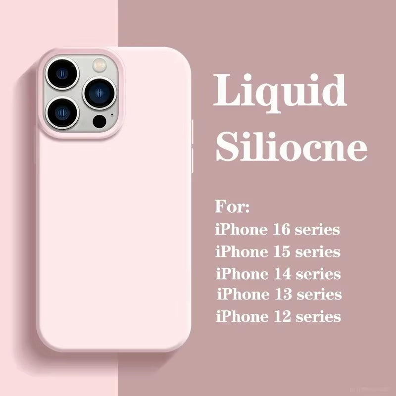 Simple Liquid Silicone Case For iPhone15 16 14 13 12 11 17 Pro Max 17 Air 16 Plus Phone Original Official Style Protective Cover