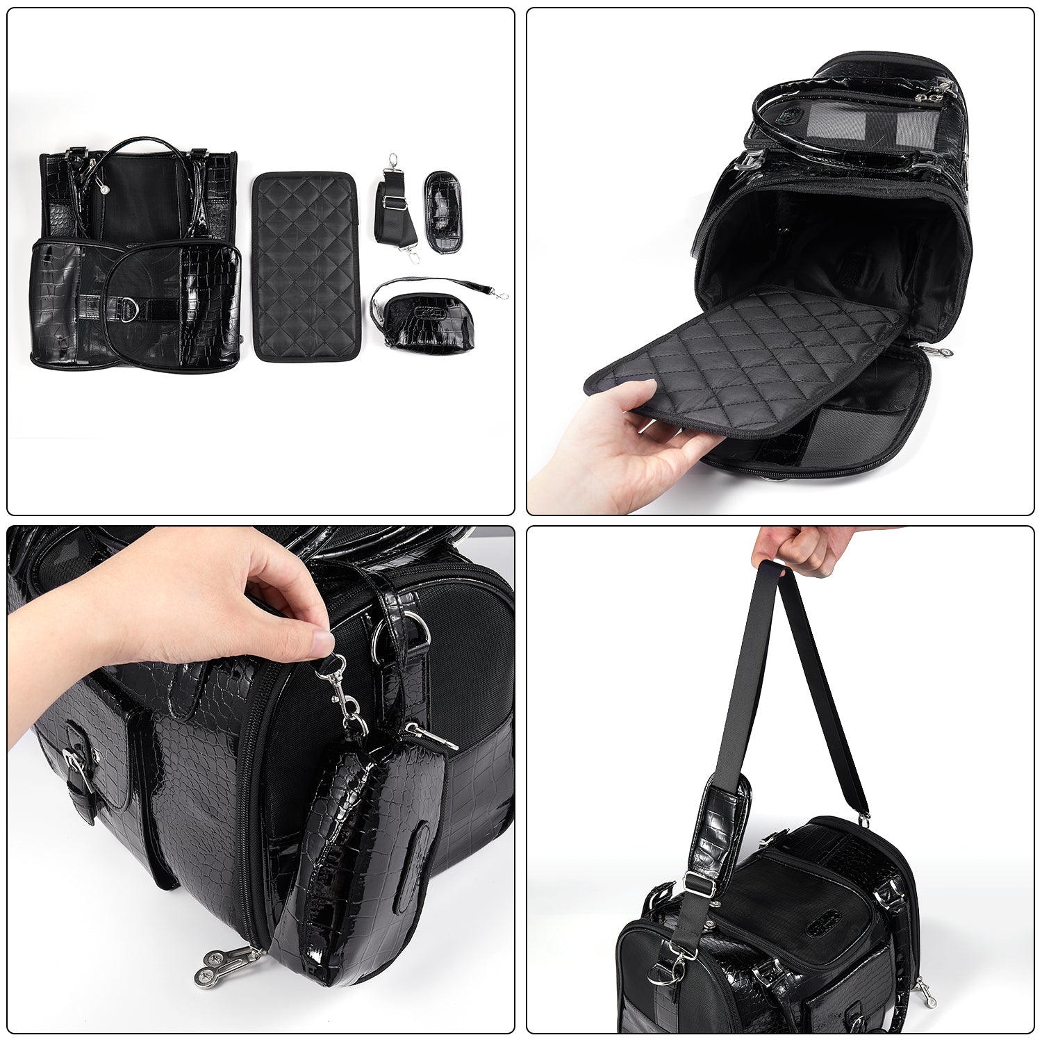 Fastingdog Pet Bag Travel Portable Cat Bag PU Leather Dog Handbag Fashionable Breathable cat handbag