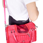 Fastingdog Pet Cat Dog Carrier Bag with Purse Leather Travel Small Dog Chihuahua Teddy Carrying Bag Handbag