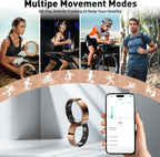 Smart Ring with Sleep Monitoring, Step Counting, Heart Rate, Blood Oxygen for iPhone and Android, No Subscription Fee, IP68 Waterproof Health Tracker