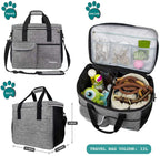 Fastingdog Dog Travel Bag for Supplies, Weekend Pet Travel Set , Airline Approved Tote Organizer with Multi-Function Pockets