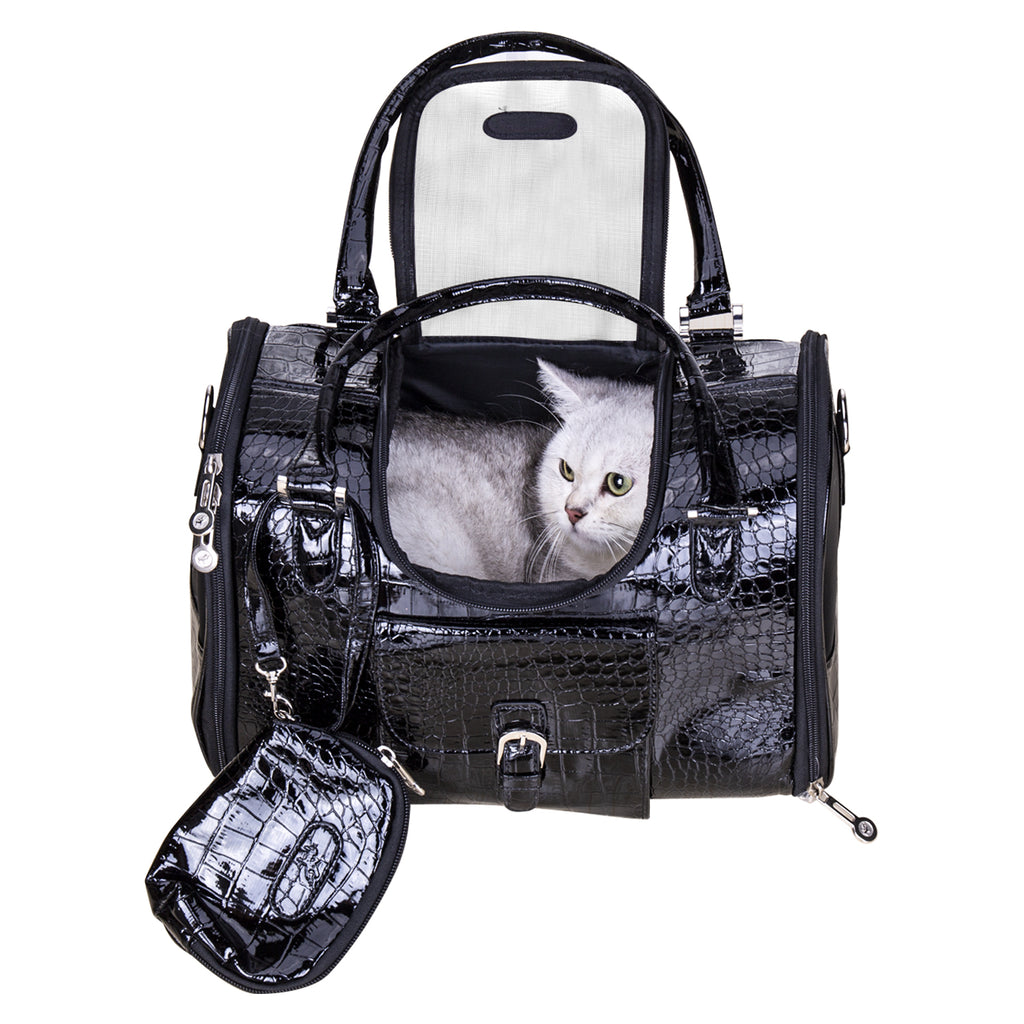 Fastingdog Pet Bag Travel Portable Cat Bag PU Leather Dog Handbag Fashionable Breathable cat handbag