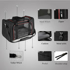 Fastingdog Pet Carrier Bag Side Ventilated Backpack Cat Pet Carriers Dog Travel Bag Airline Approved Transport for Small Dogs Cats Outgoing