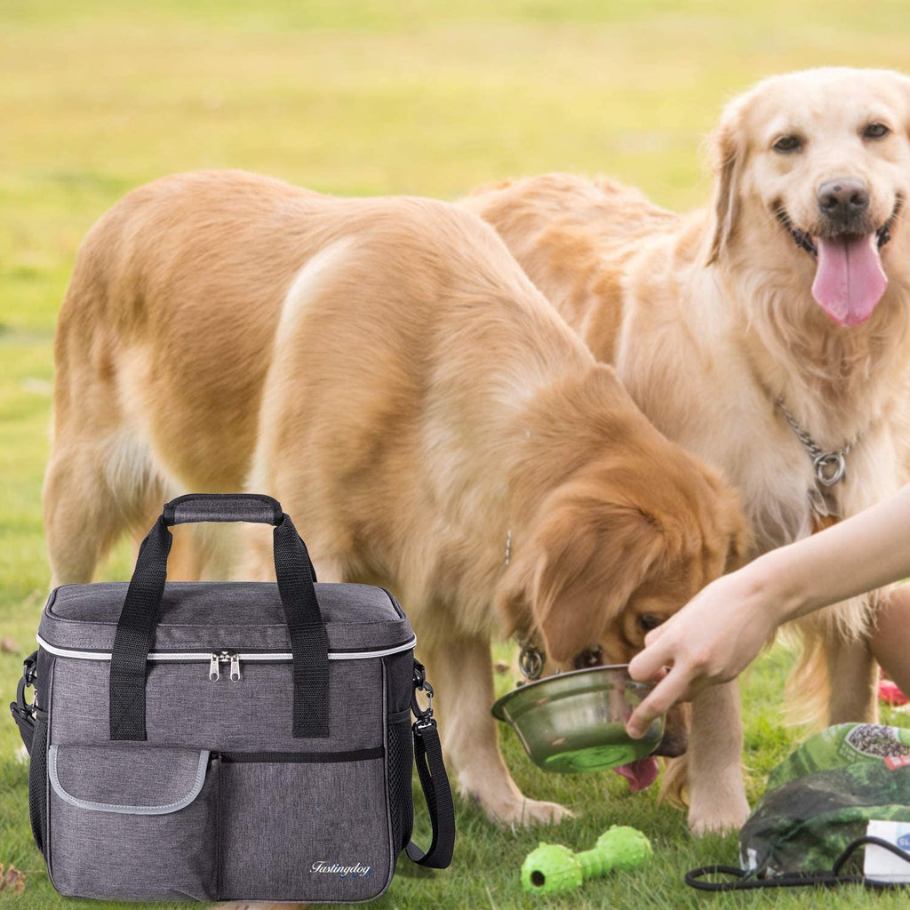 Fastingdog Dog Travel Bag for Supplies, Weekend Pet Travel Set , Airline Approved Tote Organizer with Multi-Function Pockets
