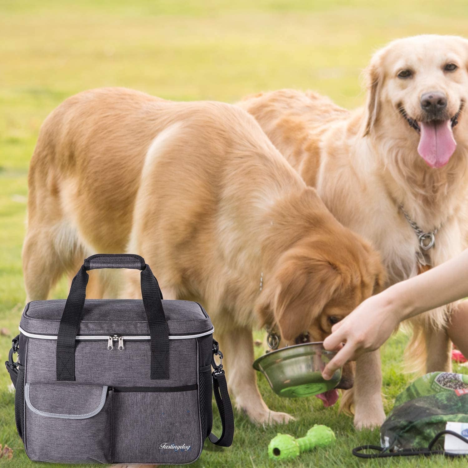 Fastingdog Dog Travel Bag for Supplies, Weekend Pet Travel Set , Airline Approved Tote Organizer with Multi-Function Pockets