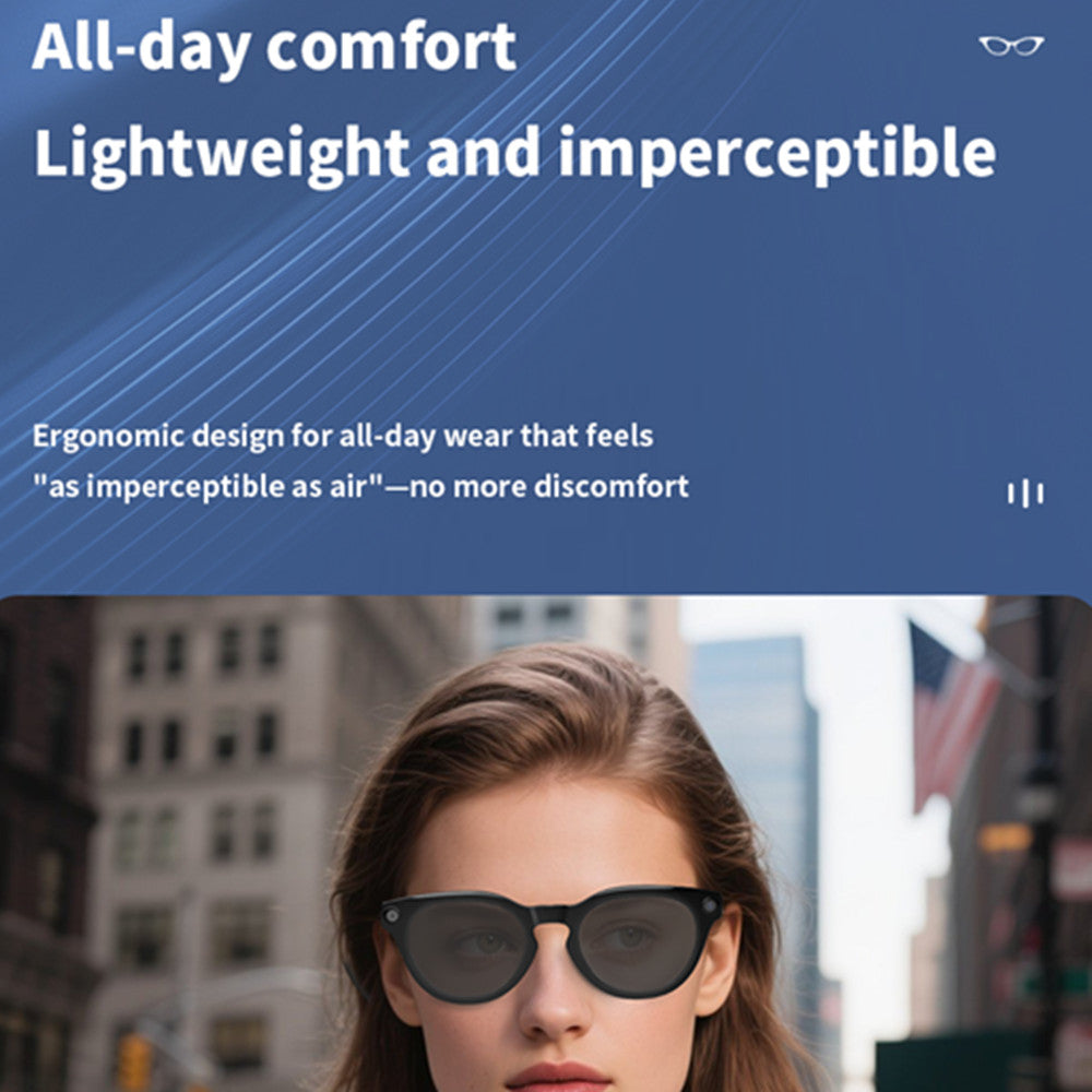 AI Smart Glasses with 12MP Camera Video Recording 100+ Languages Translation Sunglasses Bluetooth Call Music Play Men Women