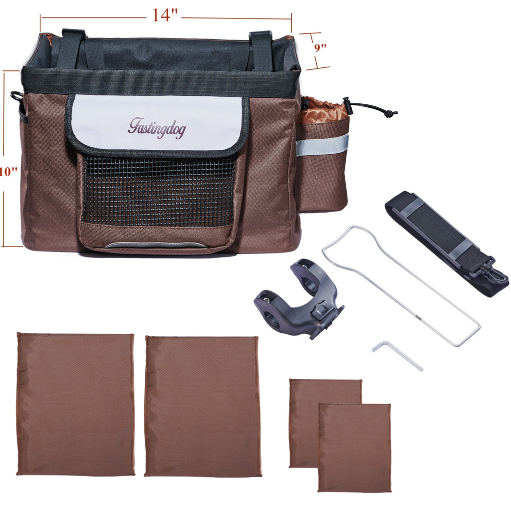 Fastingdog Pet Dog Bicycle Bag Dogs Baskets Bike Handlebar Front Basket Small Cat Dog Nest Puppy Cats Bed Carrier For Travel Shopping